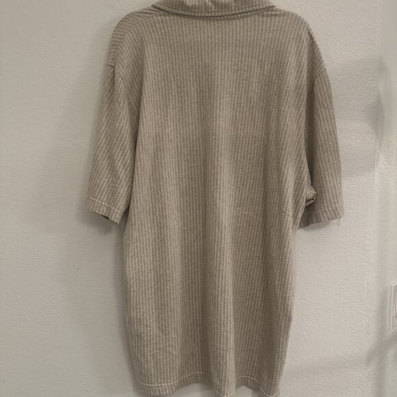 Joseph Abboud Men Polo Shirt Tan Stripped Short Sleeve 2‎ X - Picture 4 of 6